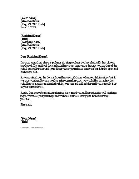Apology Letters For Ruined Close Back Template Details